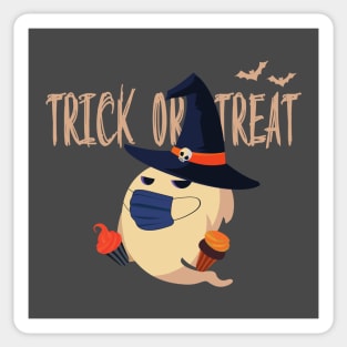 Trick or Treat Halloween Gifts, Masked ghost in costume Sticker